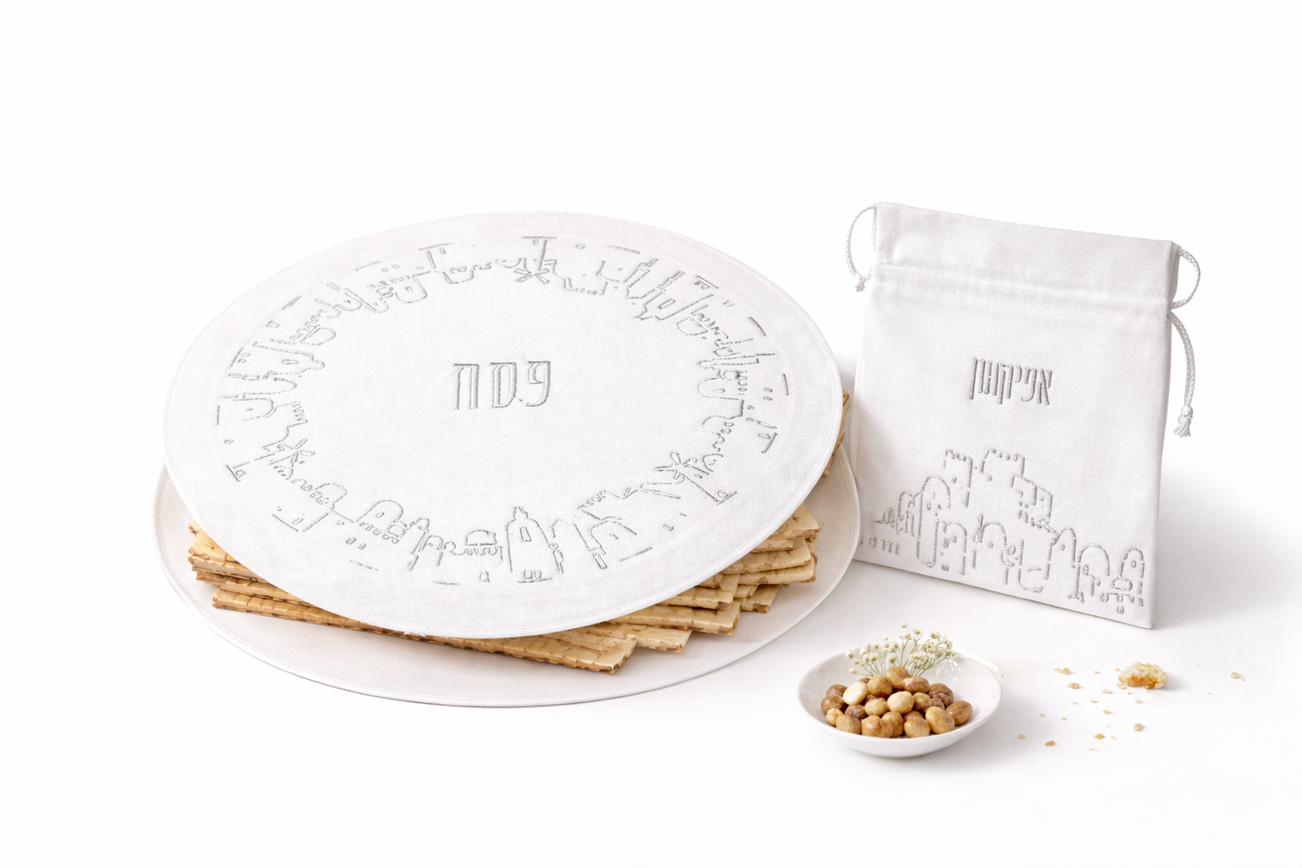 Silver Jerusalem Seder set