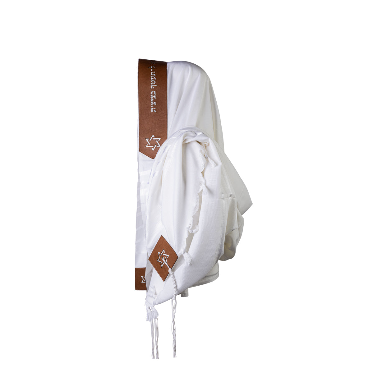 Talit Magen David Leather Camel