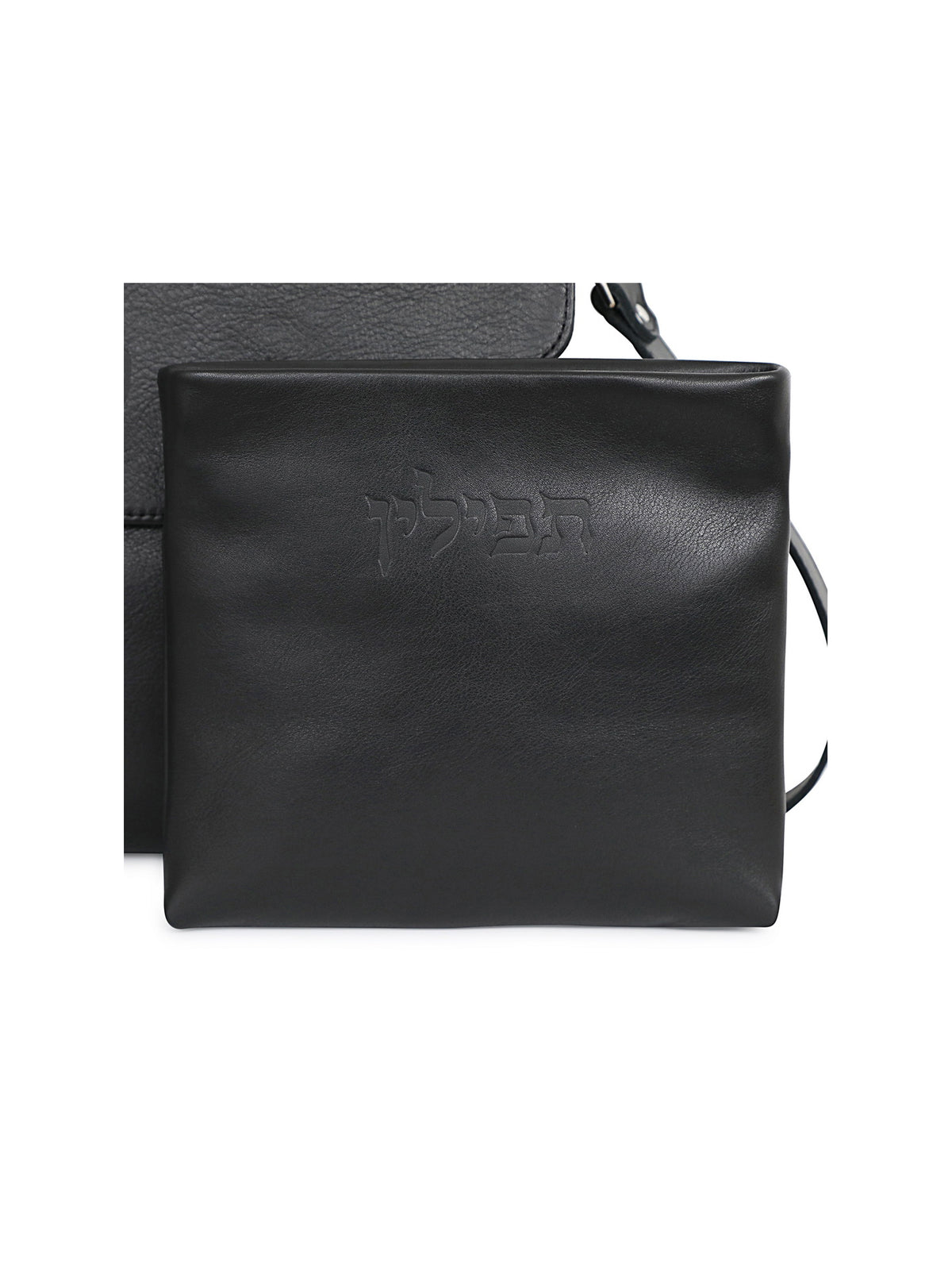 Leather Flap Talit and Tefillin Bag Set