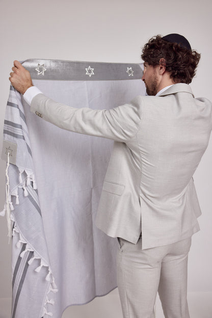 Talit Magen david - Gray