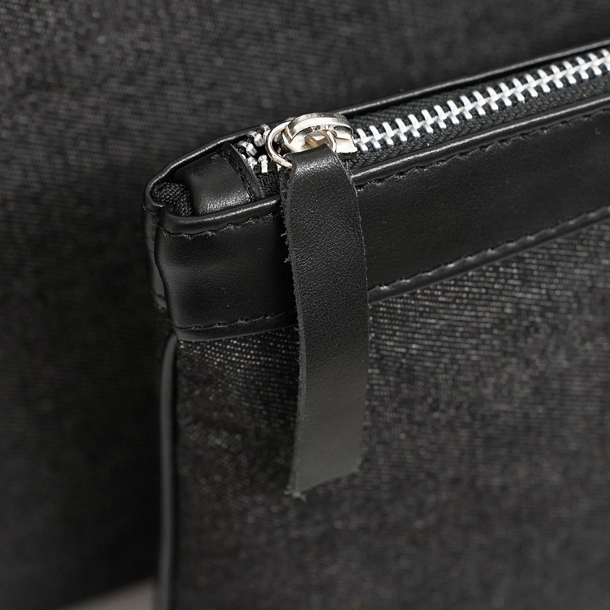 Bar Mitzvah Tefillin Bag - Denim & Leather with Silver Star of David