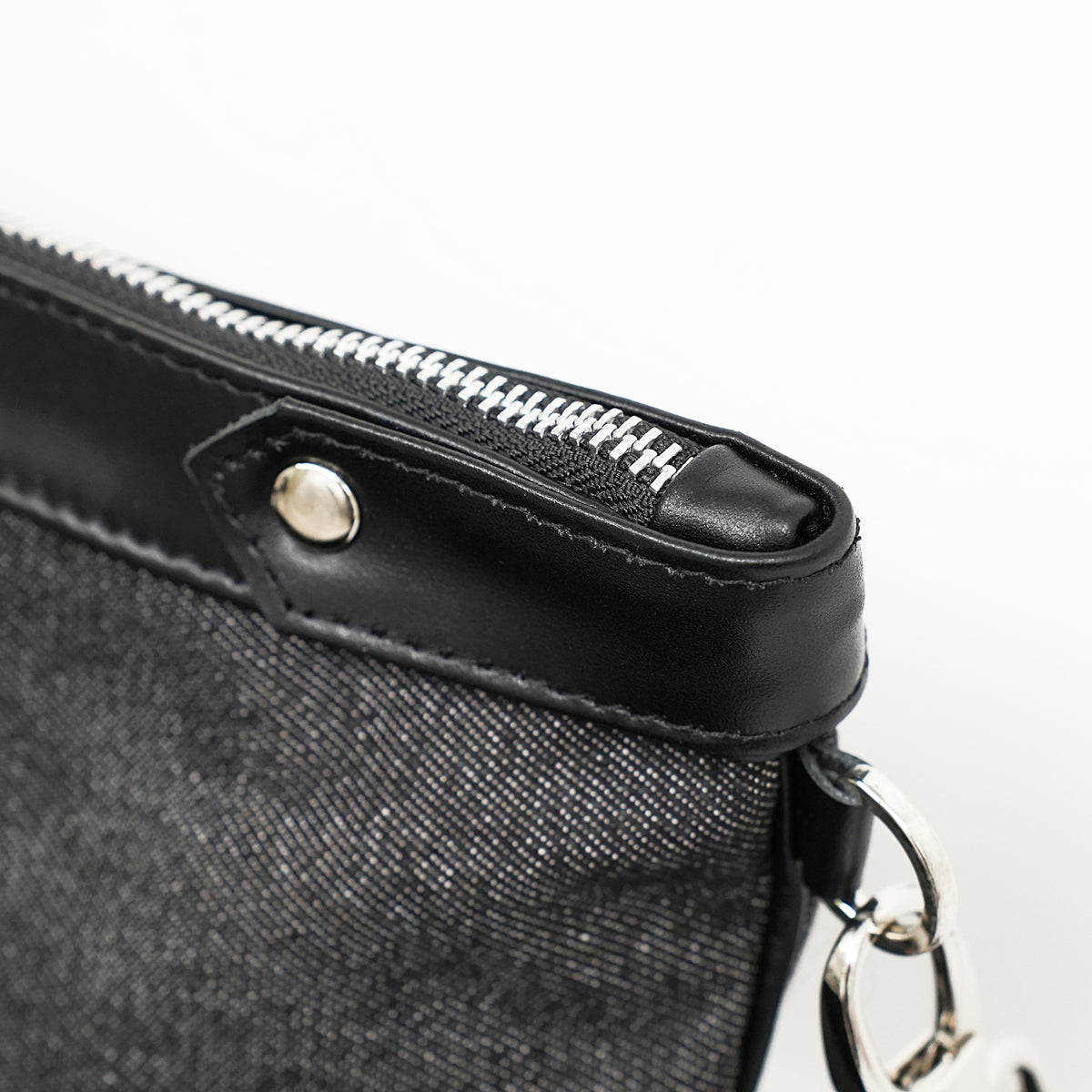 Bar Mitzvah Tefillin Bag - Denim & Leather with Silver Star of David