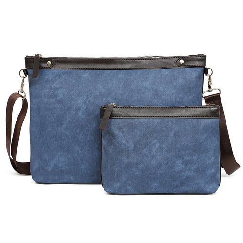 Talit & Tefillin Set - Faux Leather, Denim Texture
