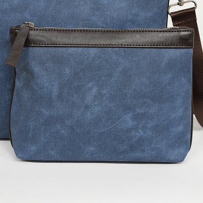 Talit & Tefillin Set - Faux Leather, Denim Texture
