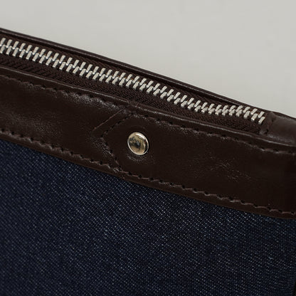Bar Mitzvah Tefillin Bag - Denim & Leather with Silver Star of David