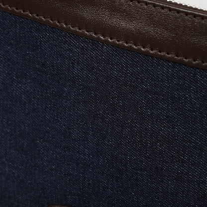 Bar Mitzvah Tefillin Bag - Denim & Leather with Silver Star of David