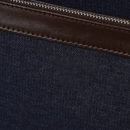 Bar Mitzvah Tefillin Bag - Denim & Leather with Silver Star of David