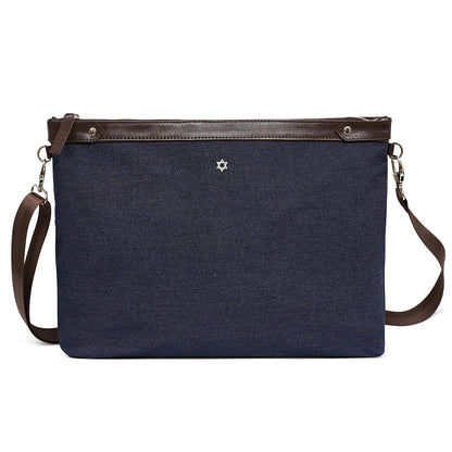 Bar Mitzvah Tefillin Bag - Denim & Leather