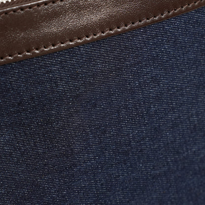 Bar Mitzvah Tefillin Bag - Denim & Leather with Silver Star of David