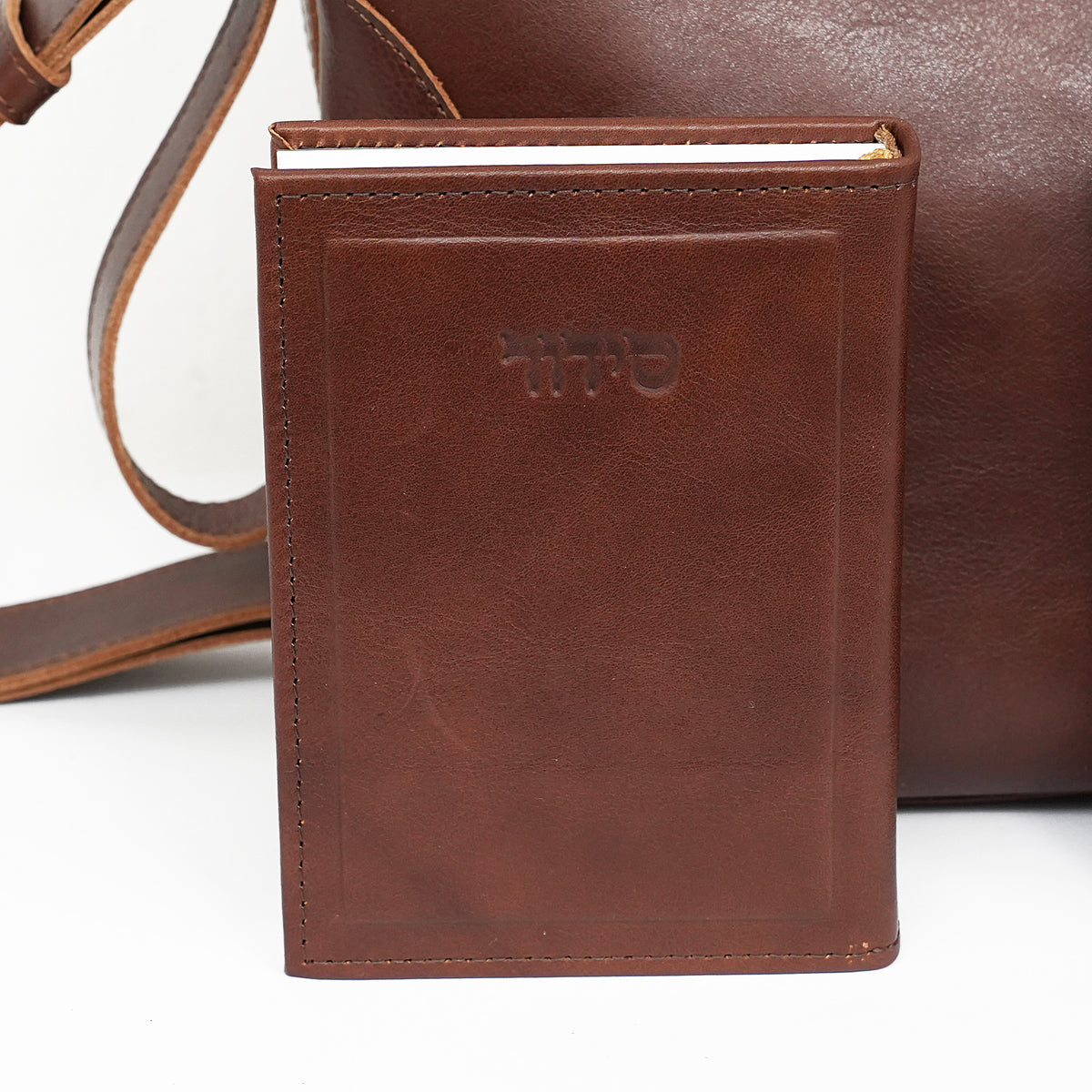 Talit & Tefillin Set - Ostrich-Texture Leather Zipper