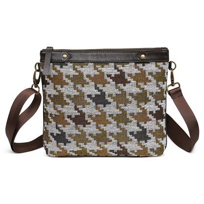 Bar Mitzvah Tefillin Bag - Woven Fabric & Leather