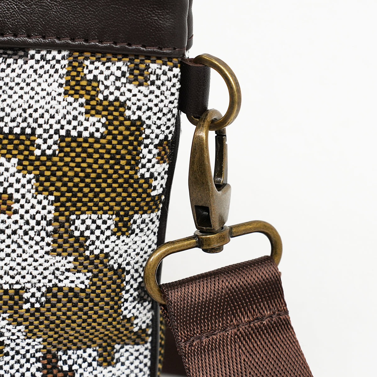 Bar Mitzvah Tefillin Bag - Woven Fabric & Leather