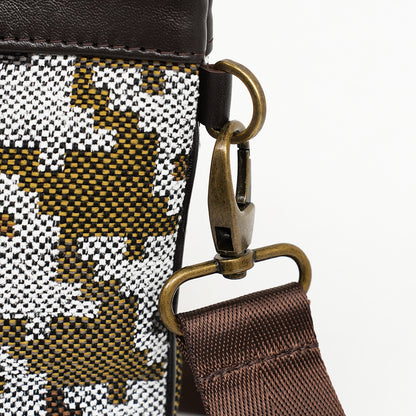 Bar Mitzvah Tefillin Bag - Woven Fabric & Leather