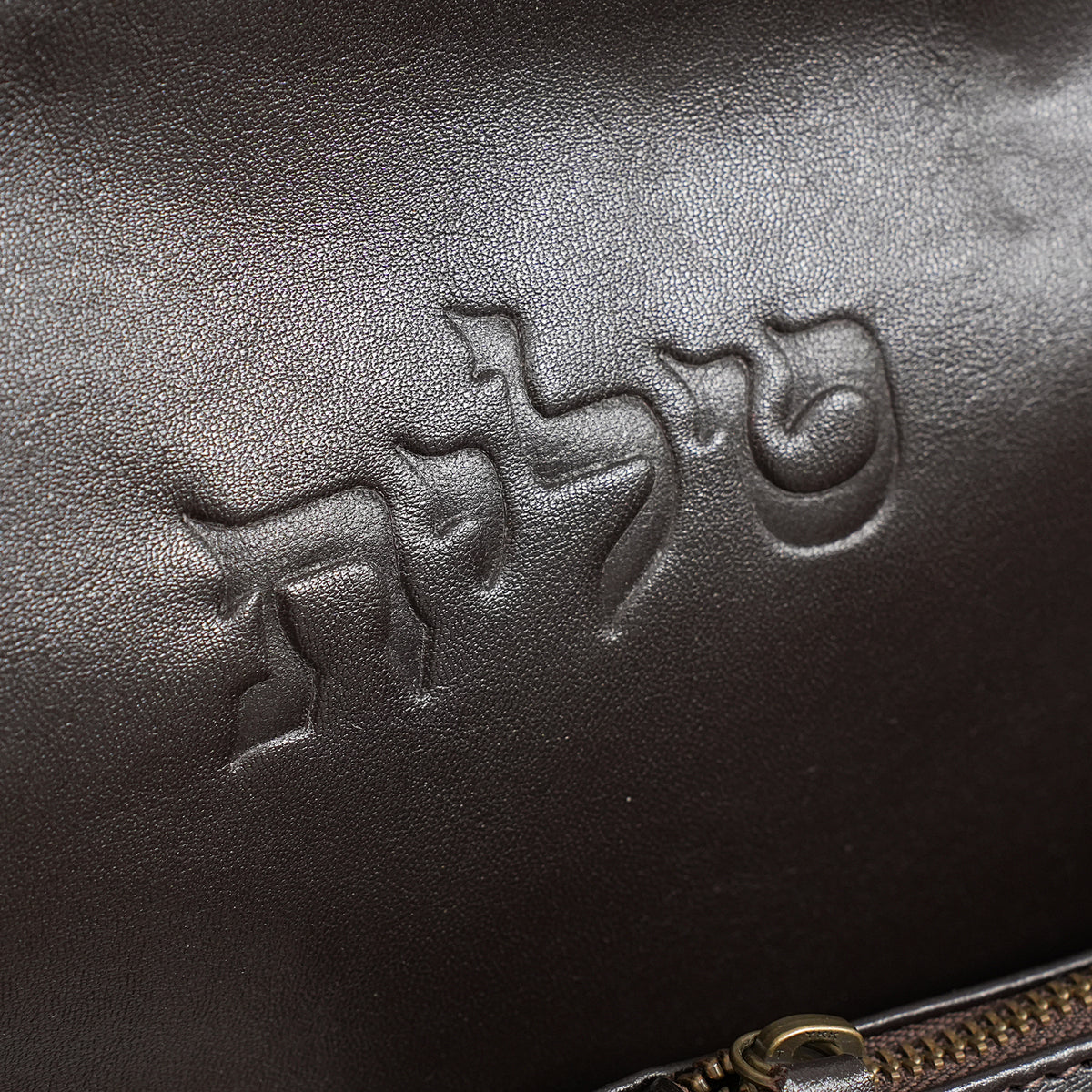 Talit & Tefillin Set - Ostrich-Texture Leather Zipper