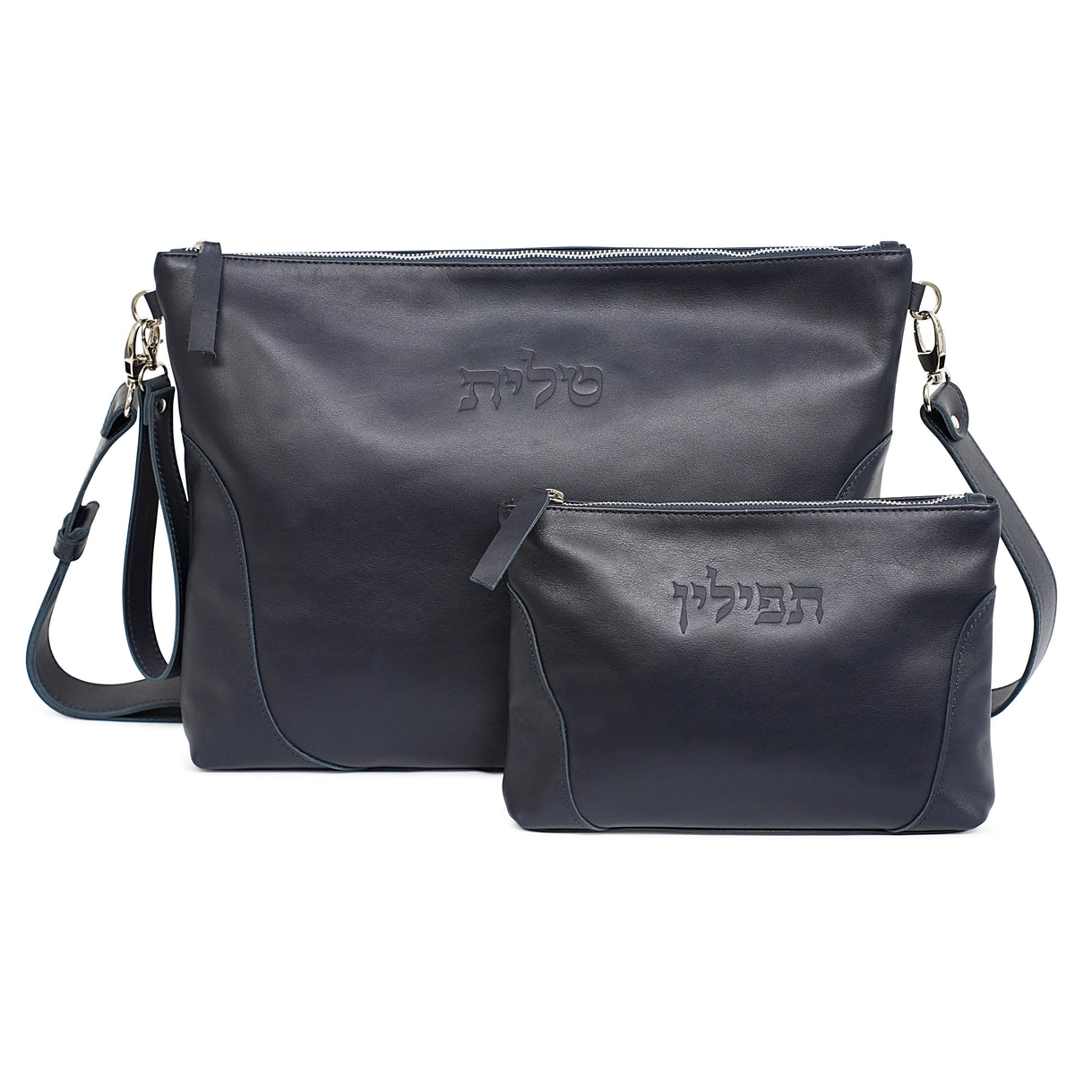 Talit & Tefillin Set - Ostrich-Texture Leather Zipper