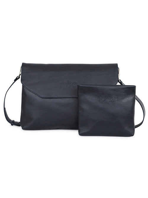 Leather Flap Talit and Tefillin Bag Set