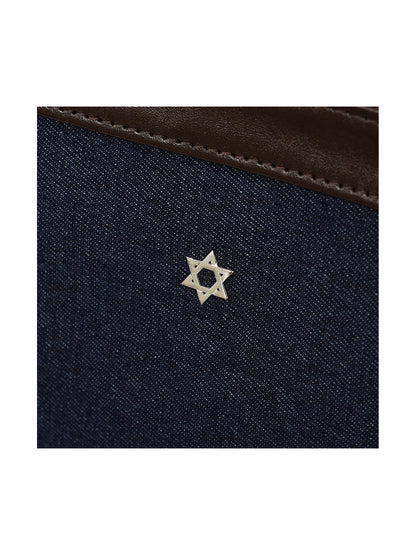 Guinness Bar Mitzvah Tefillin Bag with Leather and Pure Silver Star of David