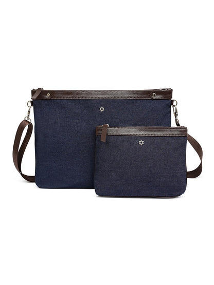 Guinness Talit and Tefillin Bag Set with Leather and Pure Silver Star of David