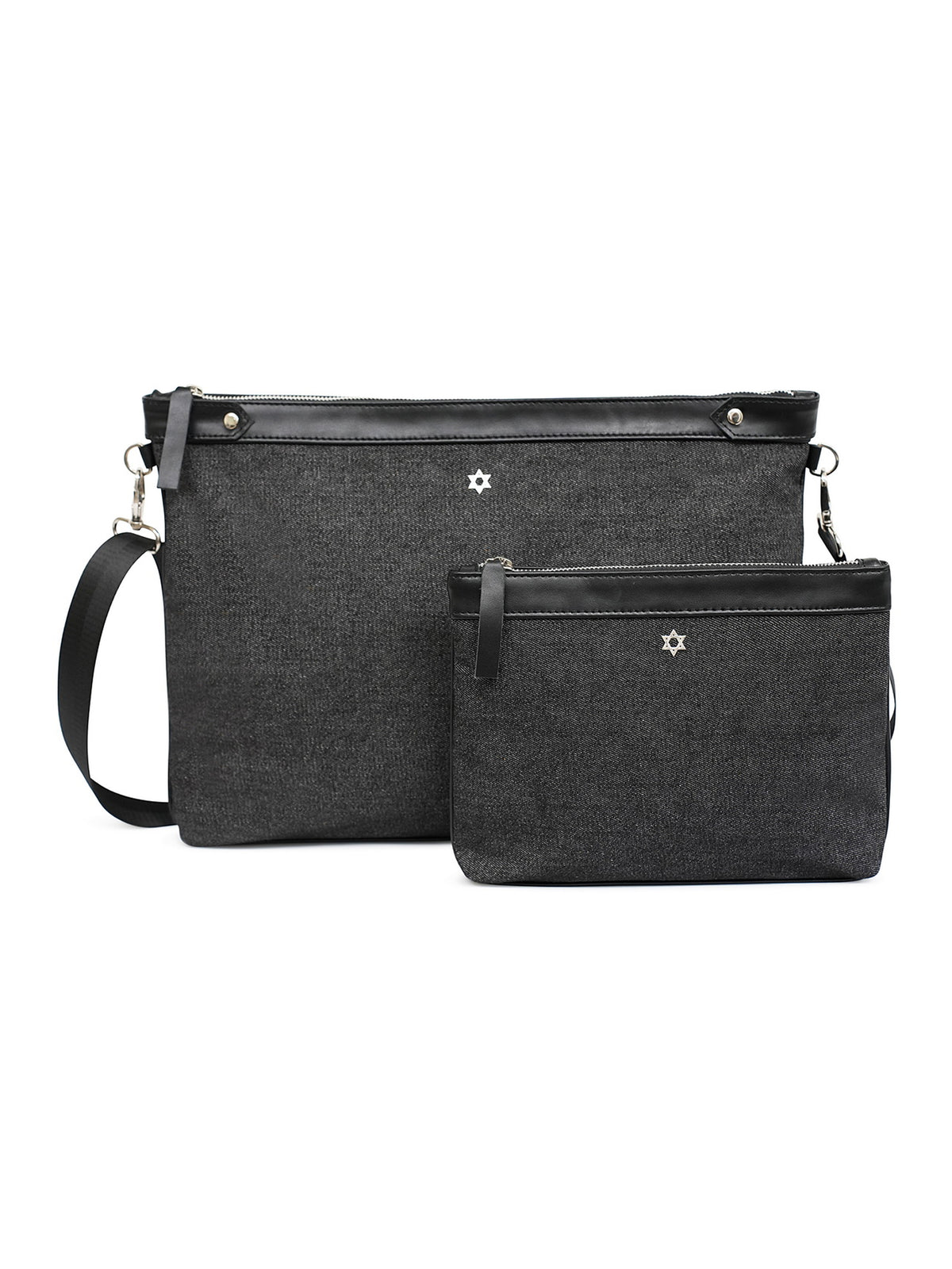 Guinness Talit and Tefillin Bag Set with Leather and Pure Silver Star of David