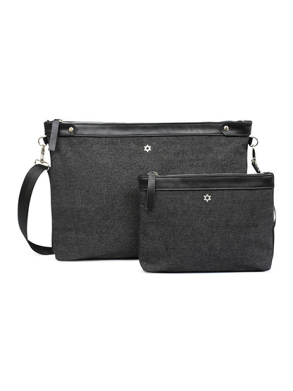 Guinness Talit and Tefillin Bag Set with Leather and Pure Silver Star of David