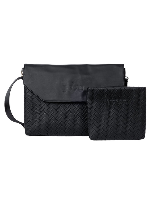 Talit and Tefillin Bag Set - Braided Flap Closure