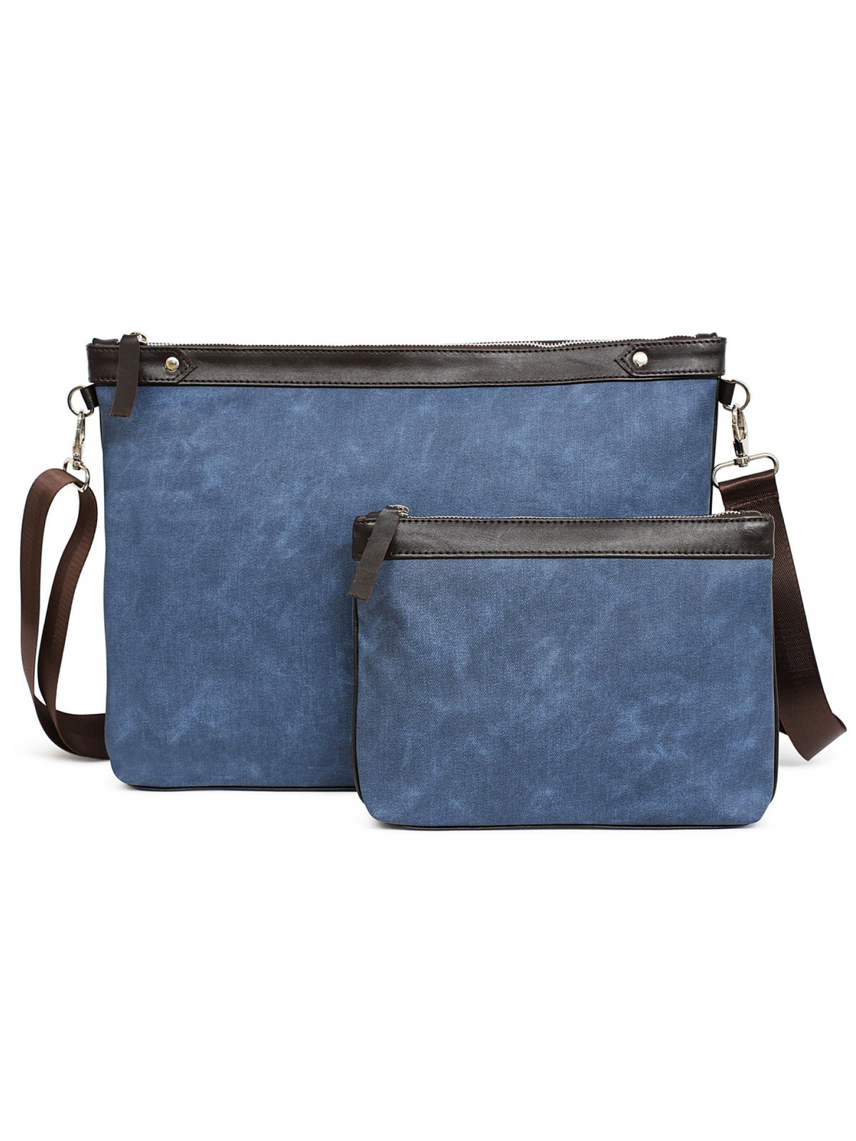 Talit and Tefillin Bag Set in Faux Leather with Jeans Texture