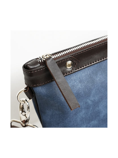 Talit and Tefillin Bag Set in Faux Leather with Jeans Texture