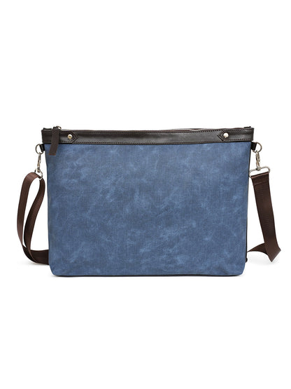 Talit and Tefillin Bag Set in Faux Leather with Jeans Texture
