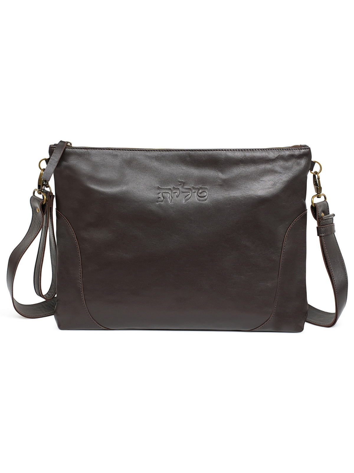 Leather Zipper Talit and Tefillin Bag Set