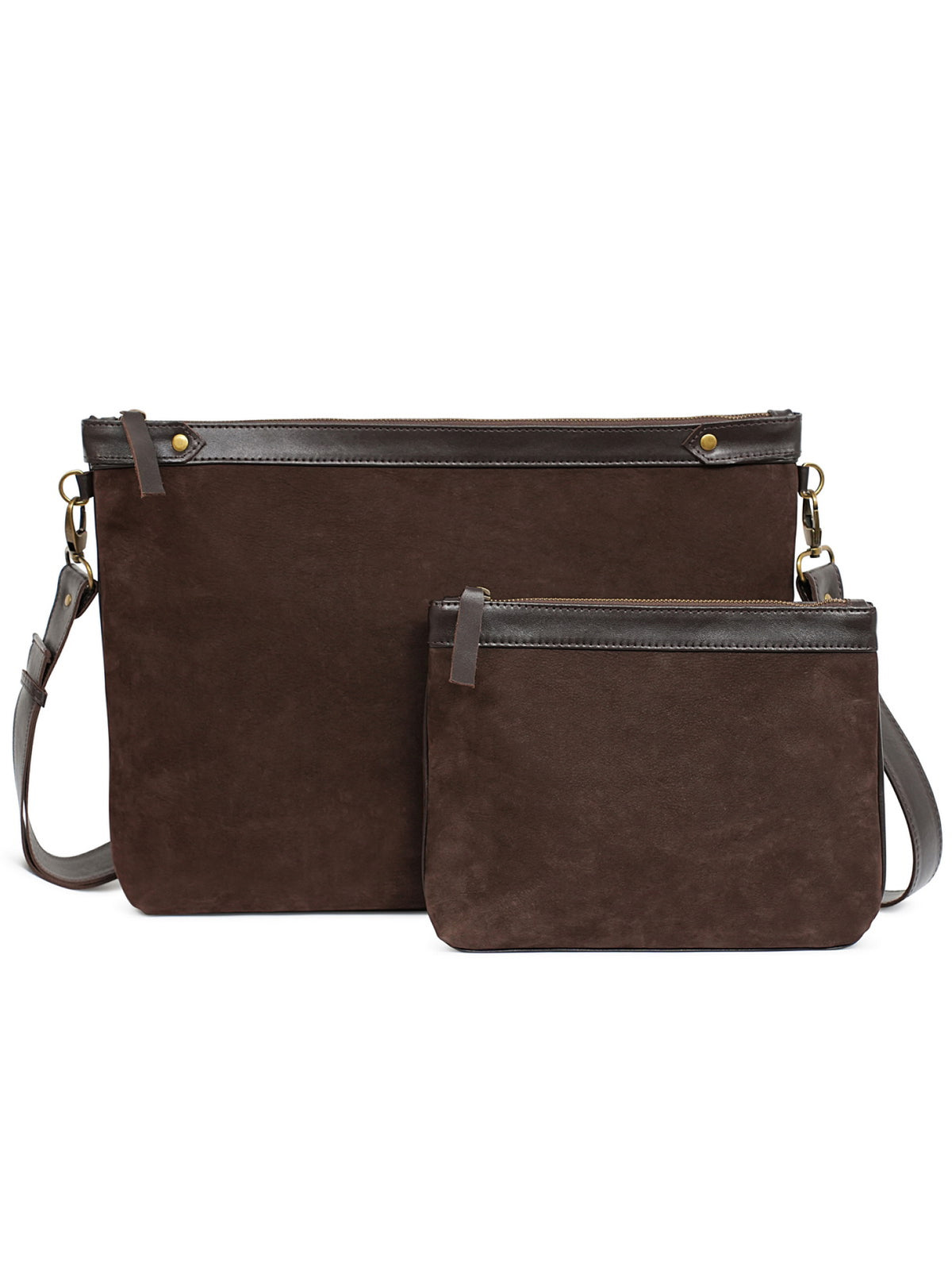 Suede Leather Zipper Talit and Tefillin Bag Set