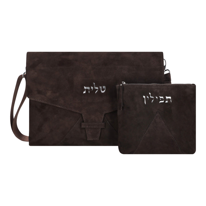 Keter David Talit & Tefillin Set - Brown Suede