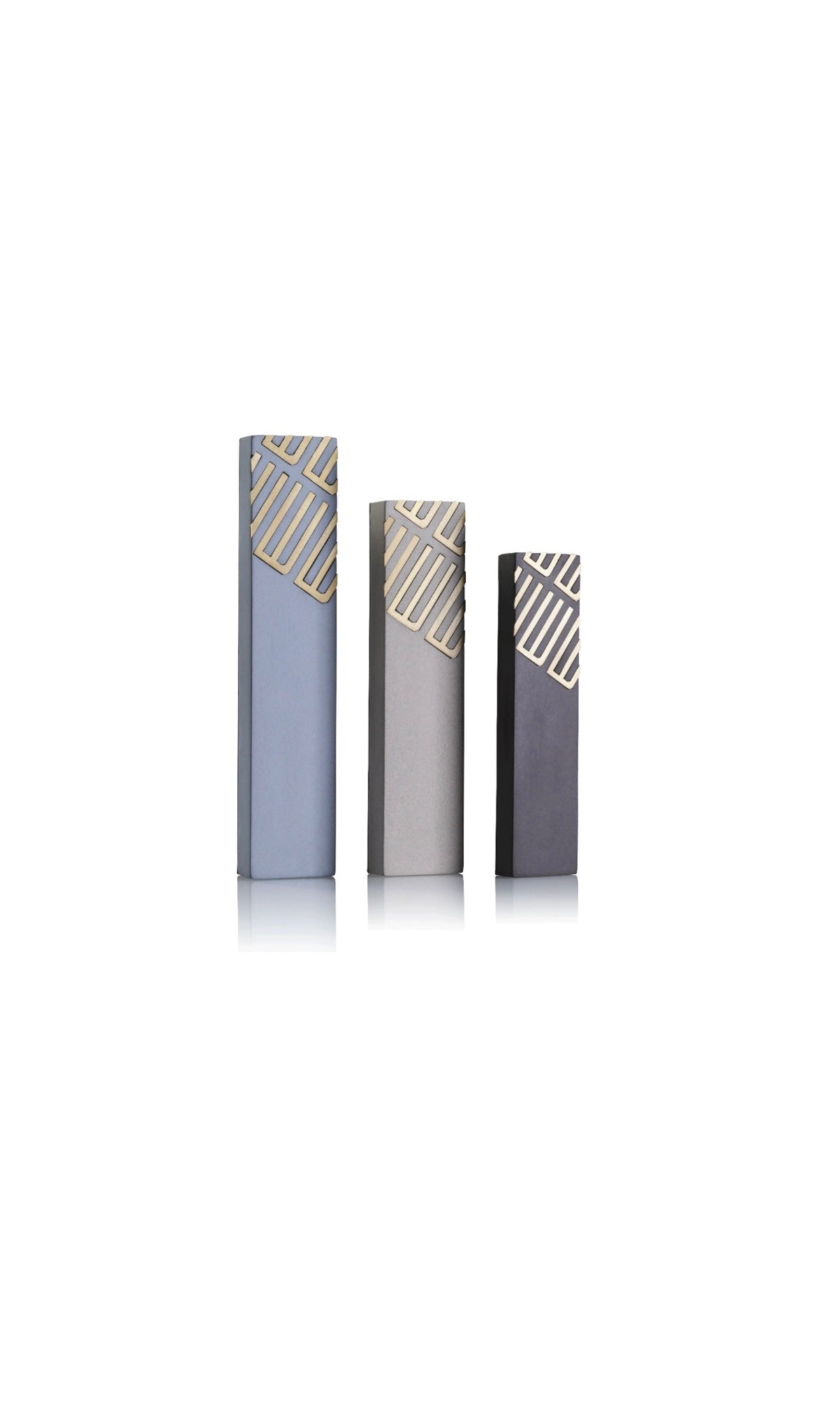 Concrete modern mezuzah - Brass