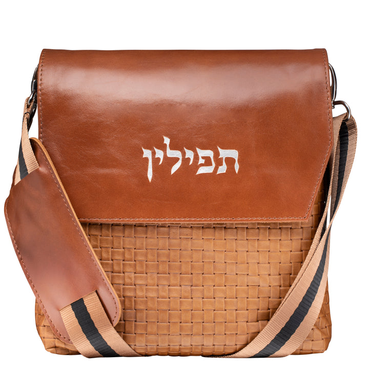 King David braided camel tefillin bag