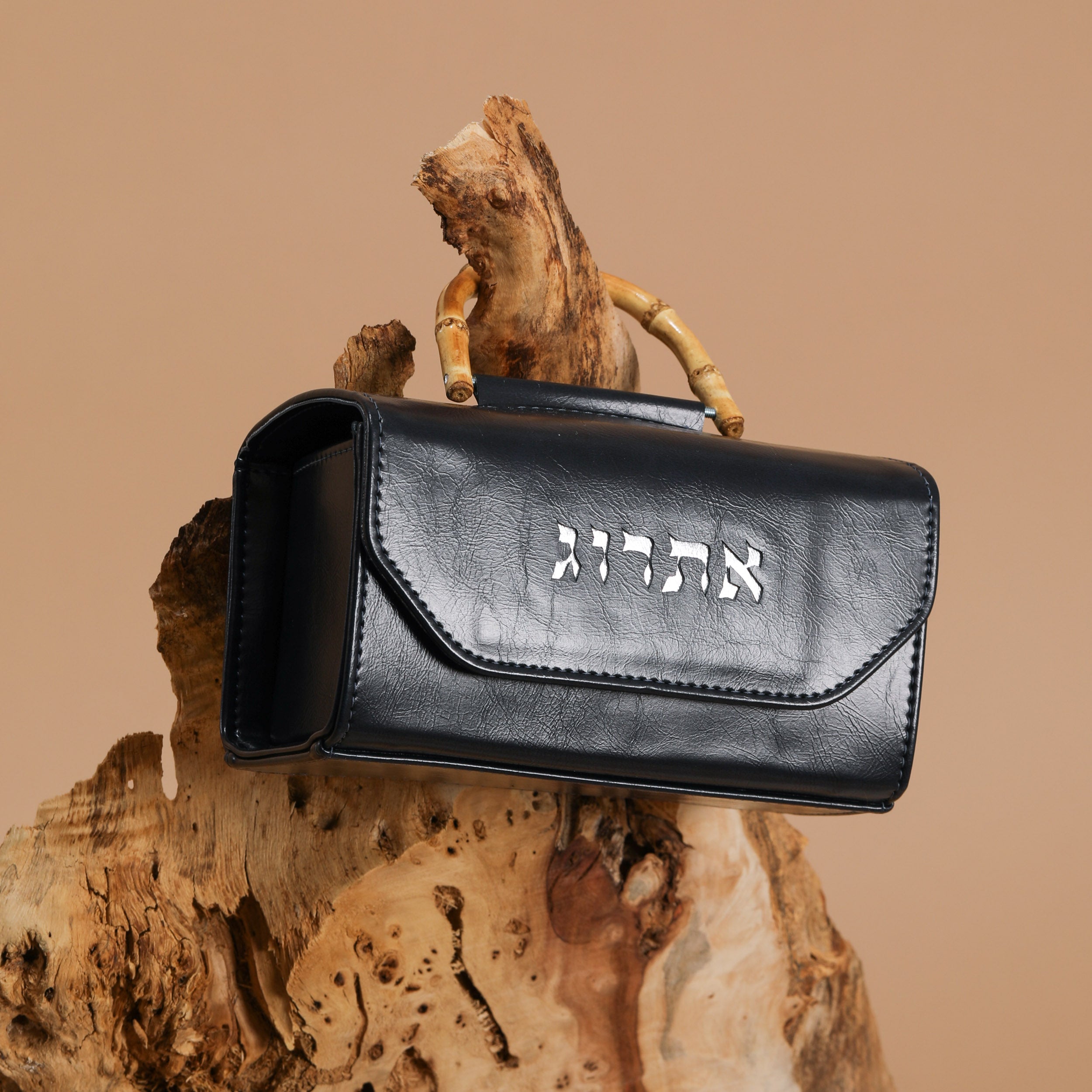 Etrog box leatherette-black
