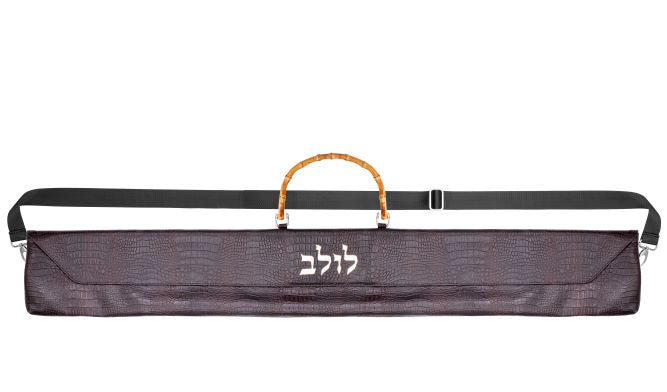 Lulav bag brown croco Leatherette