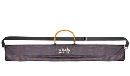 Lulav bag brown croco Leatherette