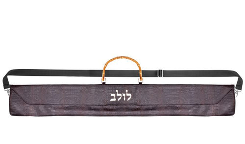 Lulav bag brown croco Leatherette