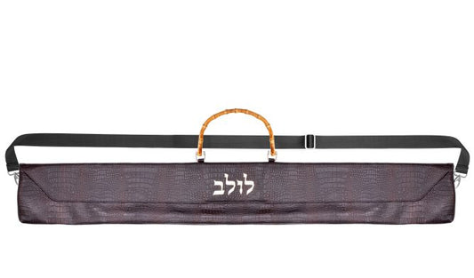 Lulav bag brown croco Leatherette