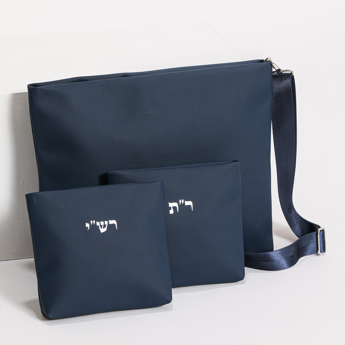 Kinor David Rashi R"T Talit & Tefillin Set - Black